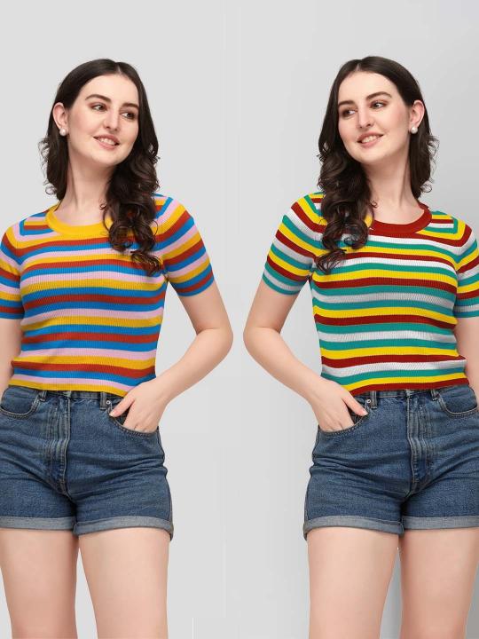 Sabella Swara Beautiful Rainbow Vol 2 Cotton Crop Top Wholesale Catalog