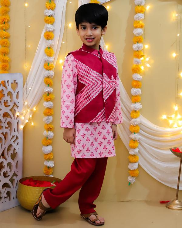 Sabella vol 5 red Stylish jacket la fille kurta india