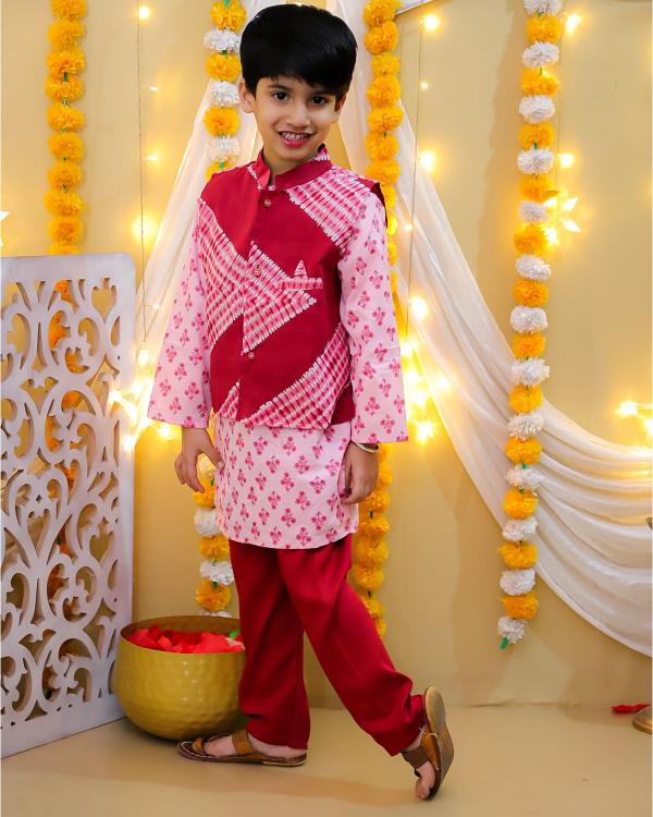 Sabella vol 5 red Stylish jacket la fille kurta india