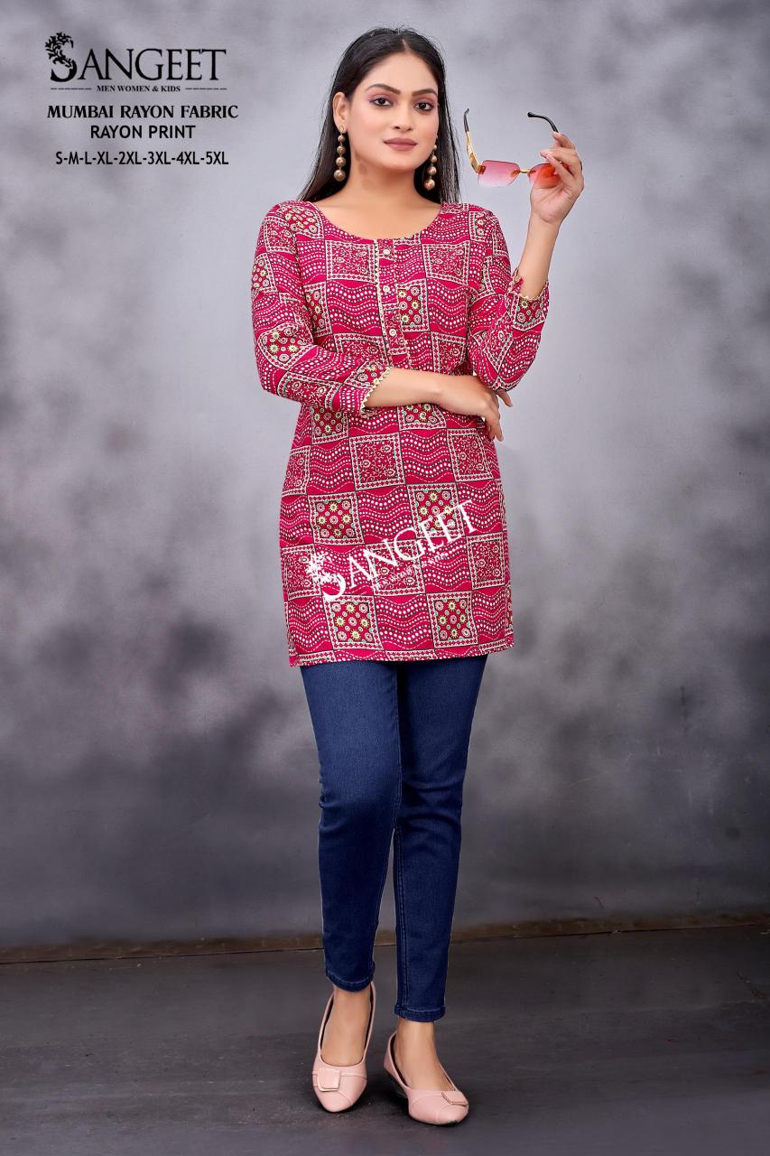 Sangeet Mumbai Rayon Print Vol 2 Short kurti global desi india