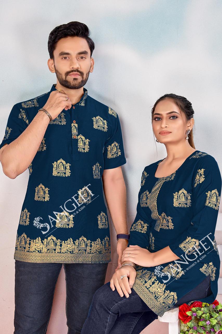 Sangeet Pallakku Combo Rayon Printed Shirt And Kurti online india