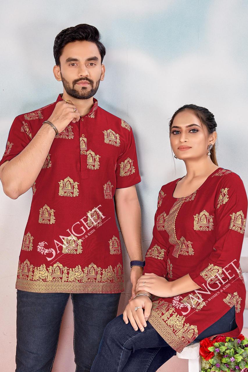 Sangeet Pallakku Combo Rayon Printed Shirt And Kurti online india