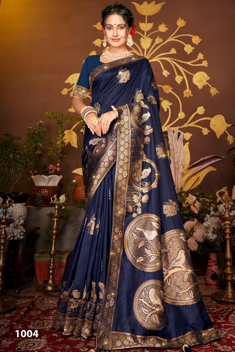 Saroj Nairaa Dola swarovski vol.1 Dola silk saree in surat with price wholesale