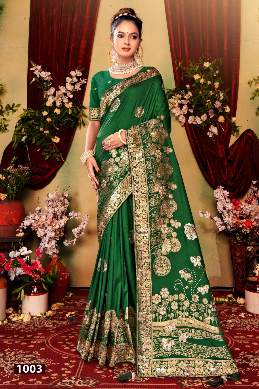 Saroj Nairaa Dola swarovski vol.2 Dola silk saree in surat with price wholesale