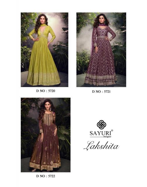 Sayuri Lakshita Viscose Jacquard Silk Designer Gown kurti murah di india