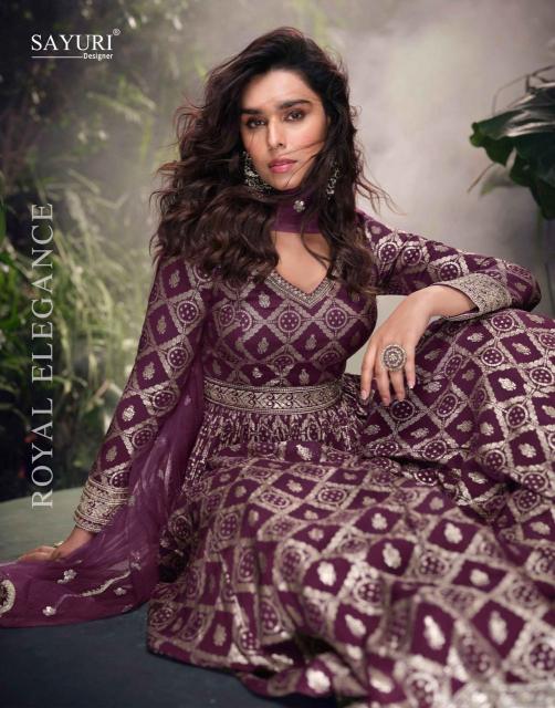 Sayuri Lakshita Viscose Jacquard Silk Designer Gown kurti murah di india