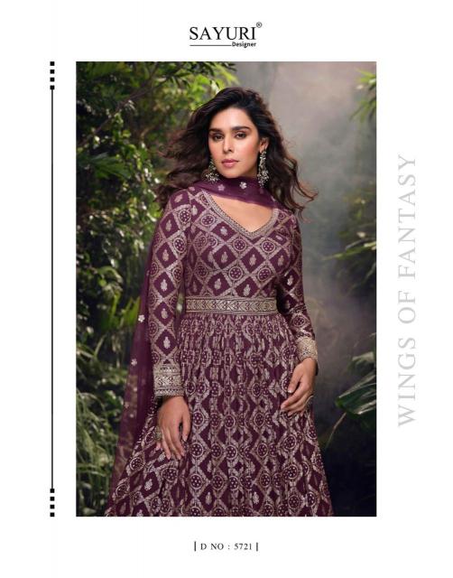 Sayuri Lakshita Viscose Jacquard Silk Designer Gown kurti murah di india