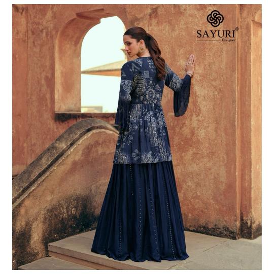 Sayuri Shehzadi Real Chinon Silk Indowestern for women