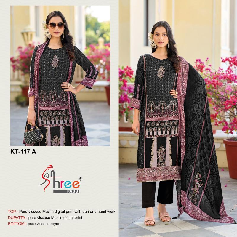 Shree Fabs Kt 117 Viscose Maslin Digital Printed Salwar Suits 