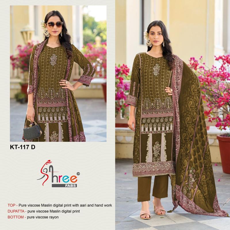 Shree Fabs Kt 117 Viscose Maslin Digital Printed Salwar Suits 