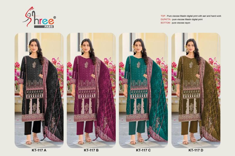 Shree Fabs Kt 117 Viscose Maslin Digital Printed Salwar Suits 