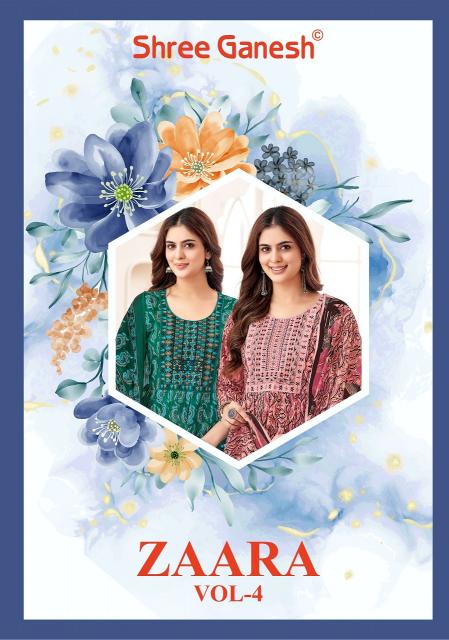 Shree Ganesh Zaara Vol-4 – Nayra Cut Kurti Pant With Dupatta - Wholesale Catalog