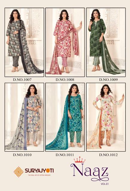 Suryajyoti Naaz Vol-1 – Kurti Pant With Dupatta - Wholesale Catalog