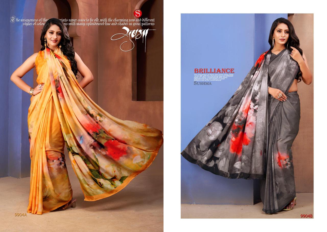 Sushma Digital Classy Crape Sarees Wholesale Catalog