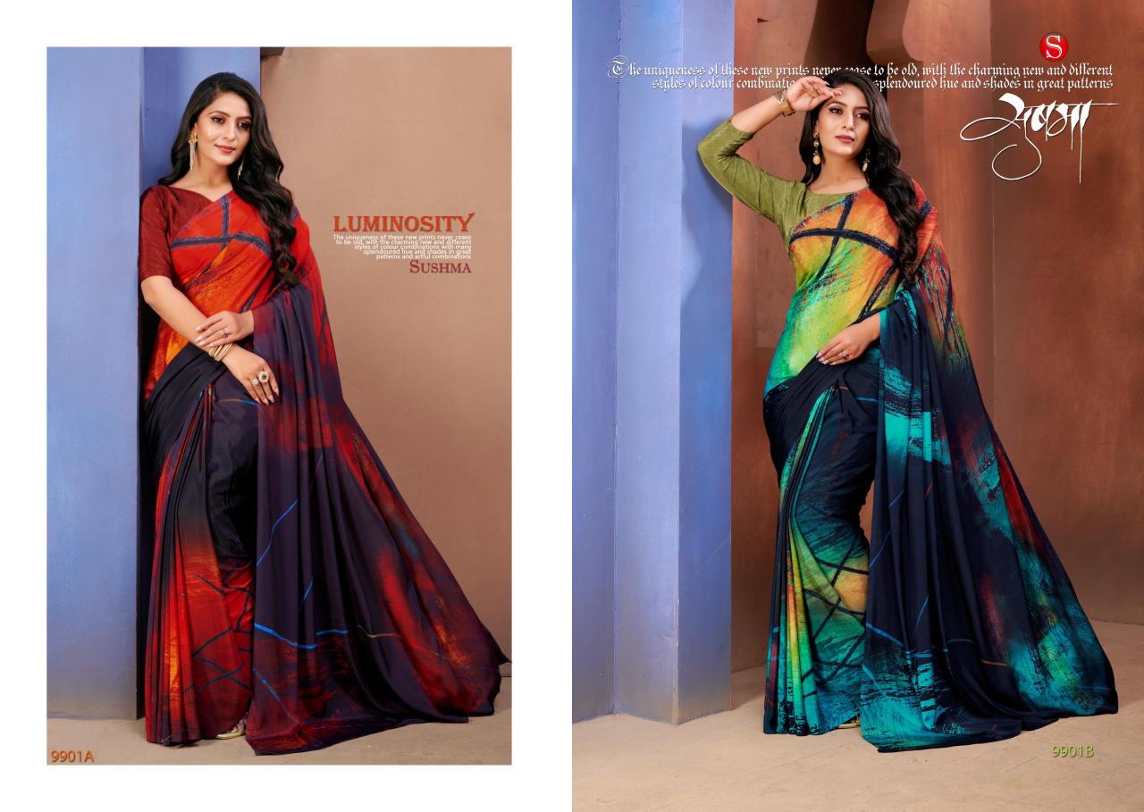 Sushma Digital Classy Crape Sarees Wholesale Catalog