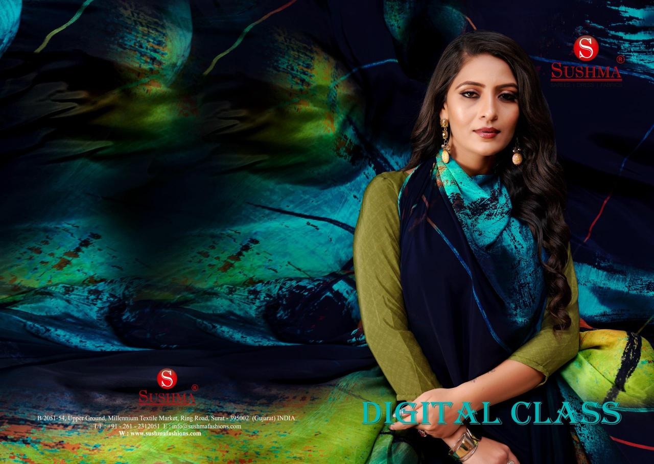 Sushma Digital Classy Crape Sarees Wholesale Catalog