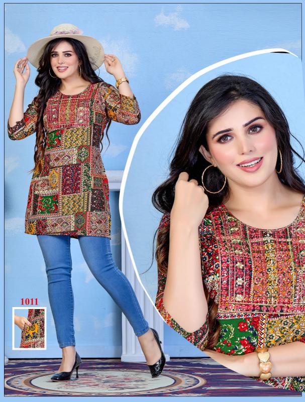 Trendy Beauty Rocks asymmetric Short kurtis online india