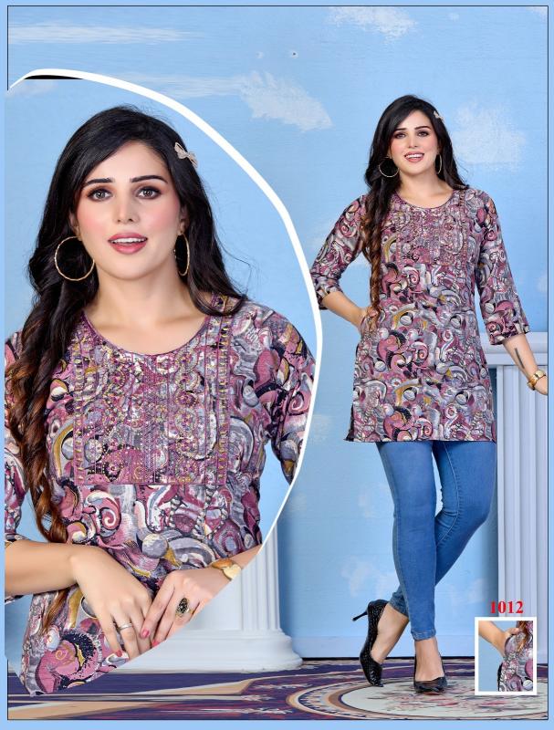 Trendy Beauty Rocks asymmetric Short kurtis online india