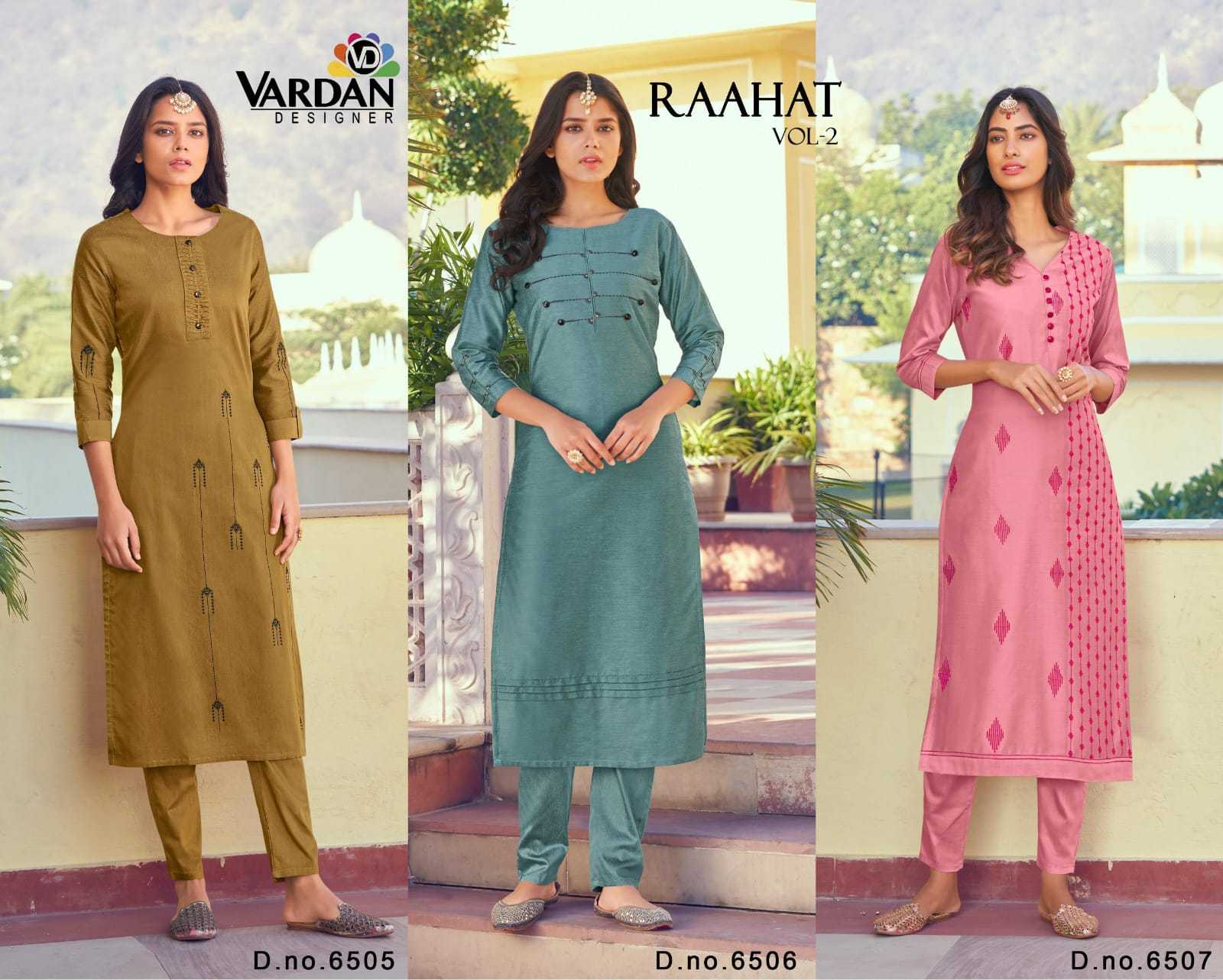 Vardan Designer RAAHAT Vol 2 Kurti Wholesale catalog