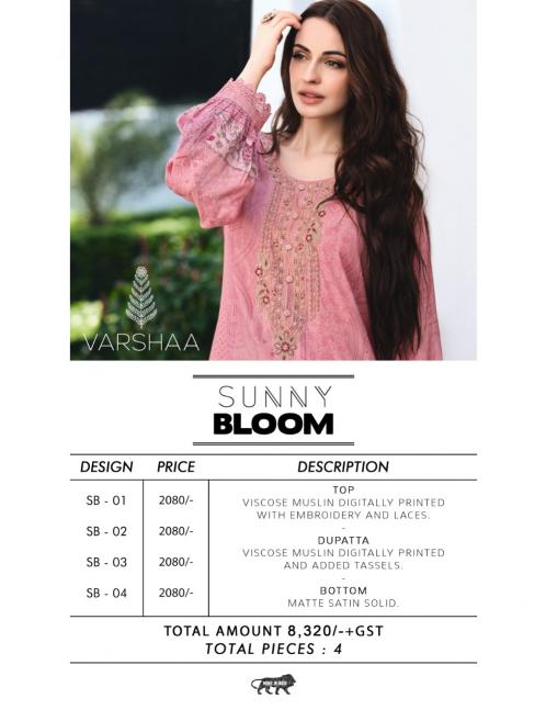 Varsha Sunny Bloom Salwar Suits Wholesale Catalog