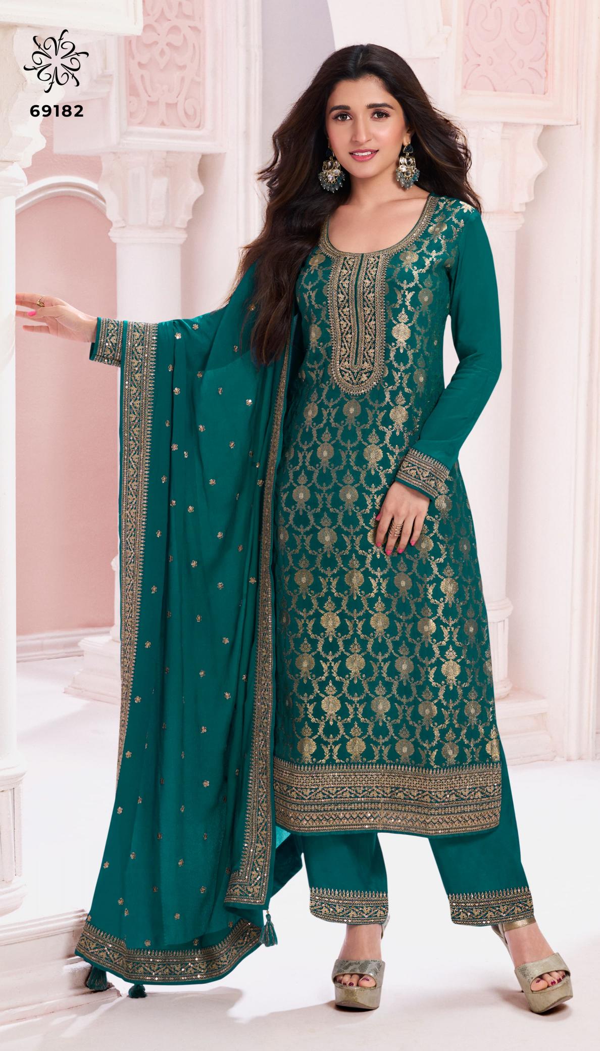 Vinay Kuleesh Nidhi Chinon Embroidered Salwar Kameez Wholesale Catalog