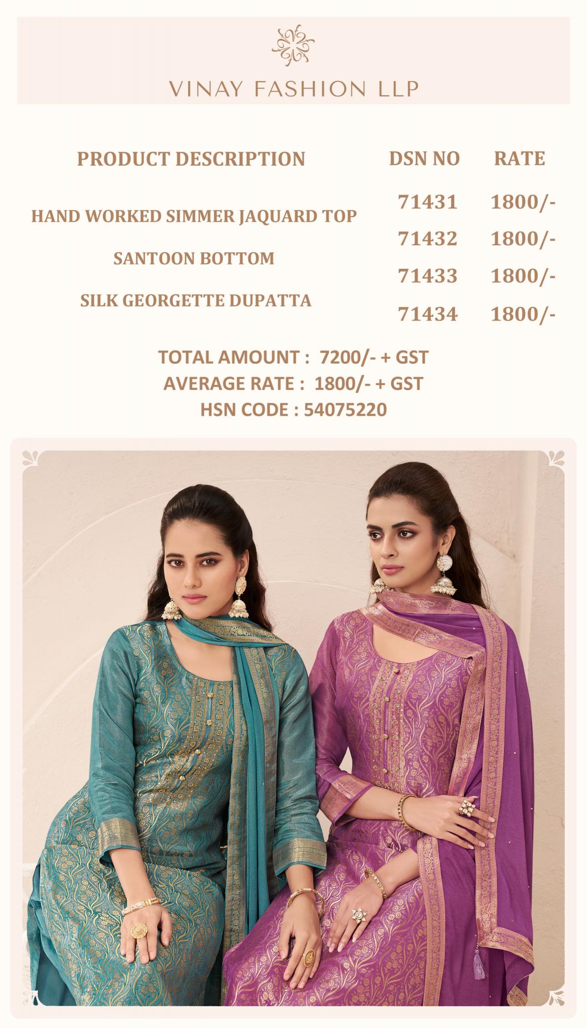 Vinay Kuleesh Star designer salwar kameez wholesalers india