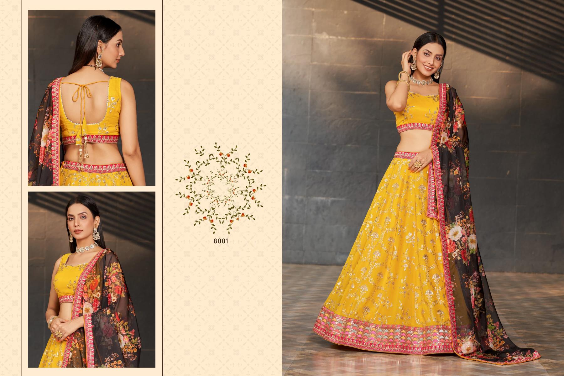 Zeel Clothing Golden Palm lehenga wholesalers in chandni chowk