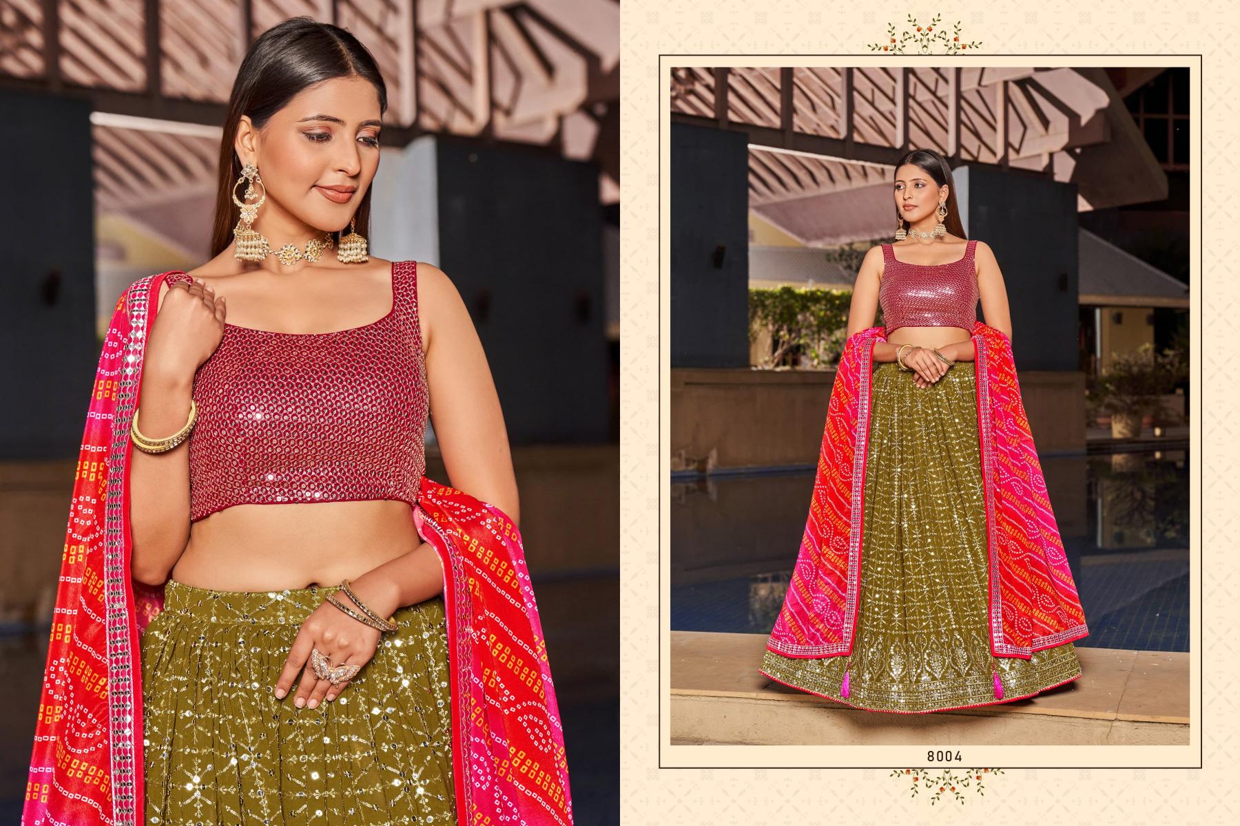 Zeel Clothing Golden Palm lehenga wholesalers in chandni chowk