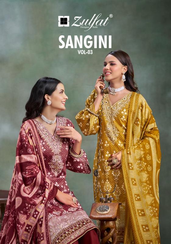 Zulfat Sangini Vol 3 Jam Cotton dress material wholesale