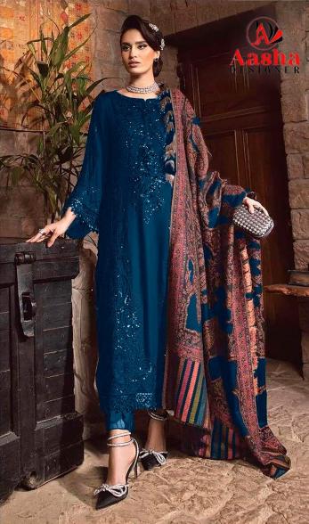 Aasha 1139 A To D Catalog Chiffon Dupatta pakistani suits new collection