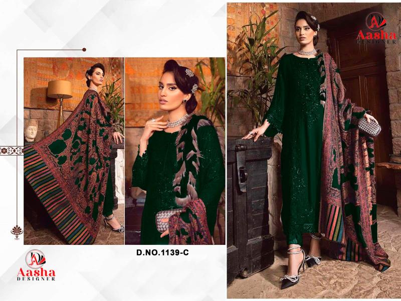 Aasha 1139 A To D Catalog Cotton Dupatta pakistani suits in srinagar