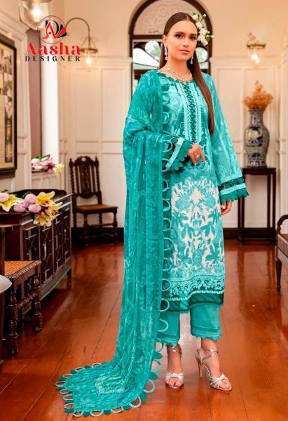 Aasha 1143 A And B Catalog Cotton Dupatta straight salwar suit pakistani