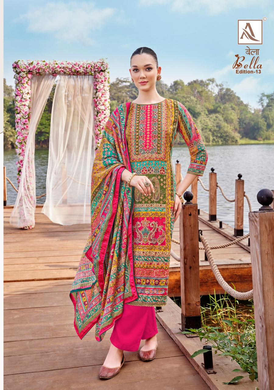 Alok Bella Vol 13 Catalog dress material wholesale price in india