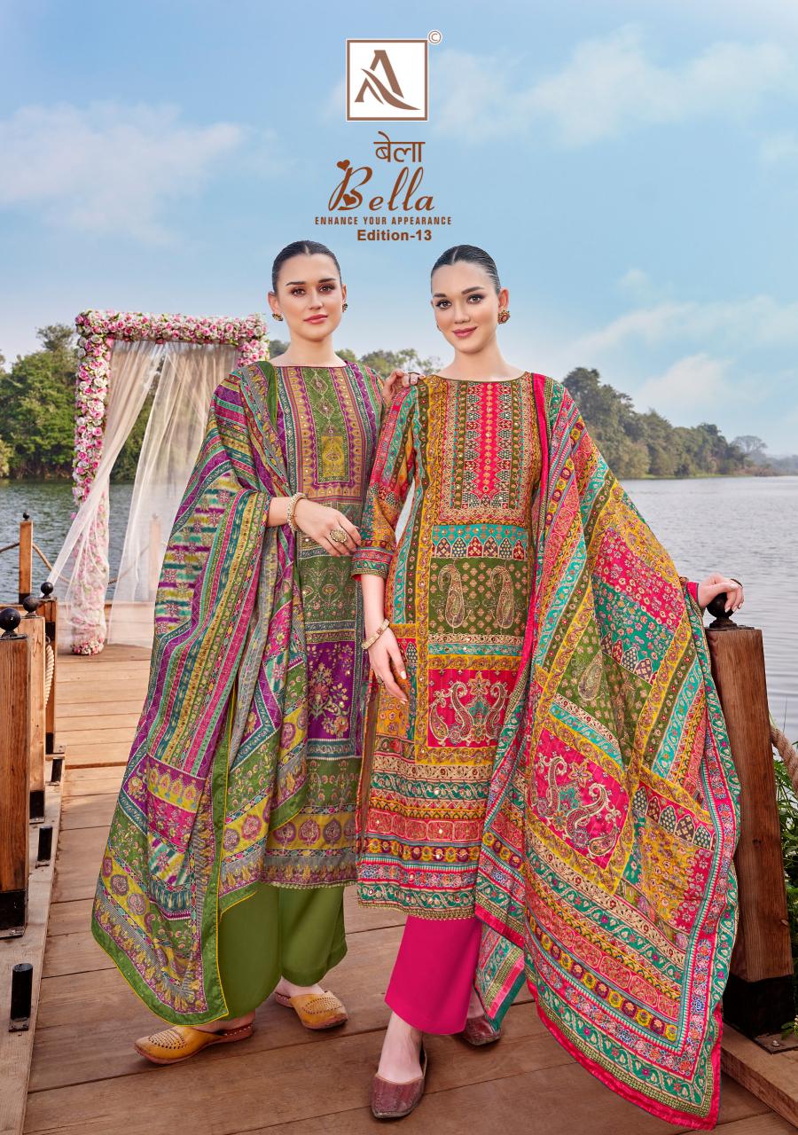 Alok Bella Vol 13 Catalog dress material wholesale price in india