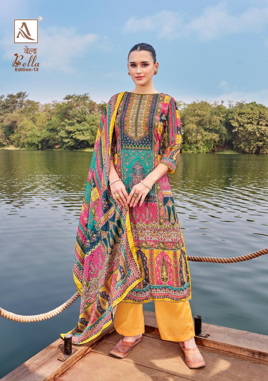 Alok Bella Vol 13 Catalog dress material wholesale price in india