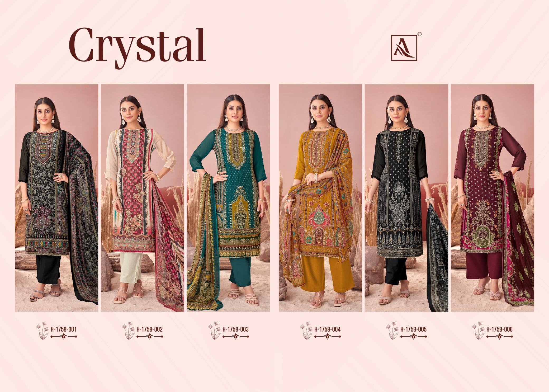 Alok Crystal Catalog dress materials wholesale dealers in kolkata