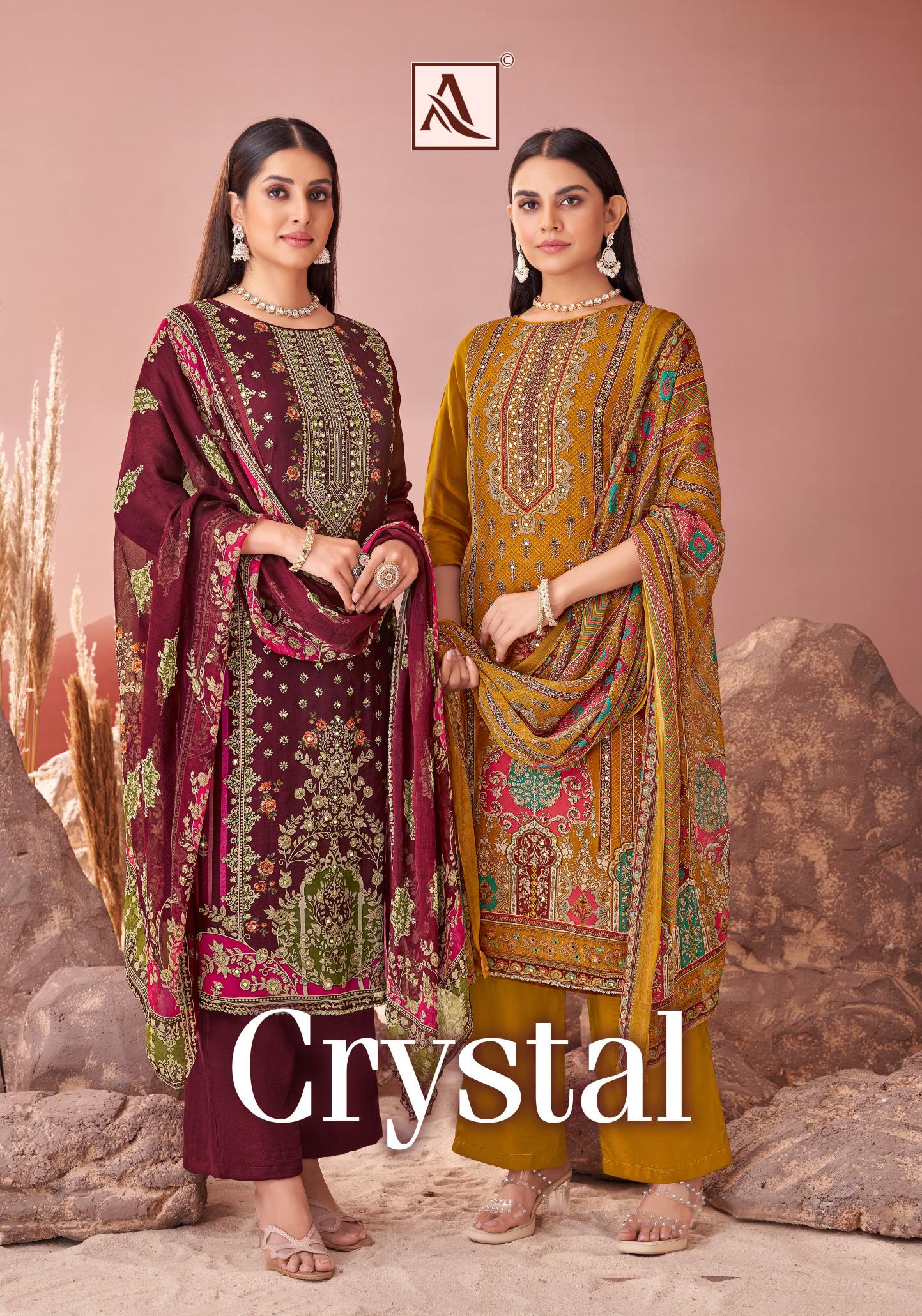 Alok Crystal Catalog dress materials wholesale dealers in kolkata