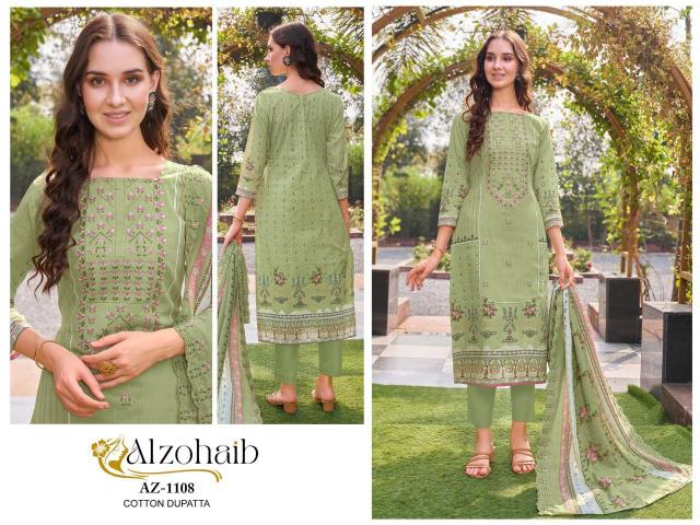 Alzohaib Az 1106 To 1111 Catalog Cotton Embroidered Pakistani Suits