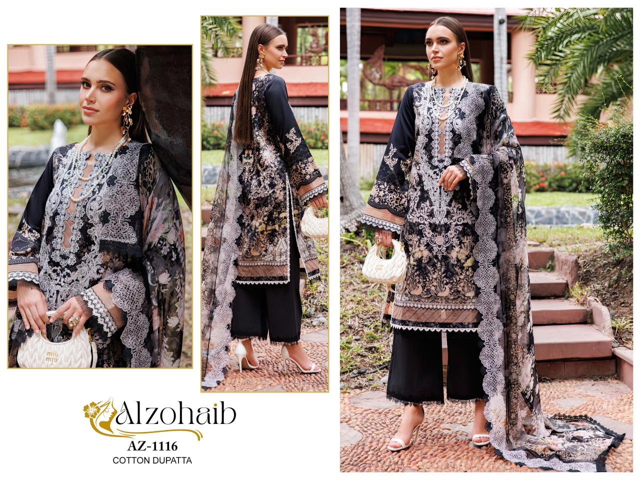 Alzohaib Az 1116 To 1131 Chiffon Dupatta pakistani suits uk