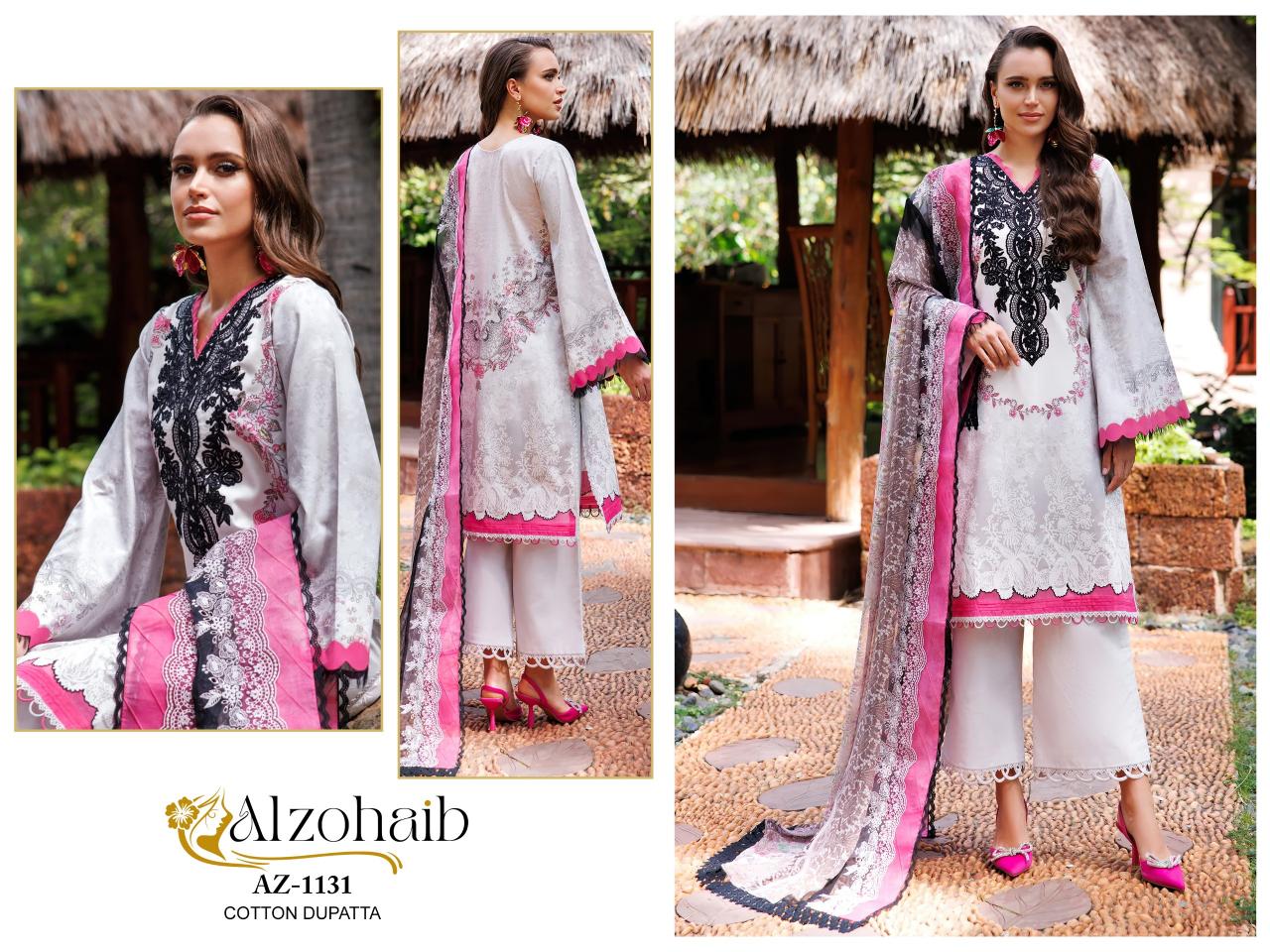 Alzohaib Az 1116 To 1131 Chiffon Dupatta pakistani suits uk