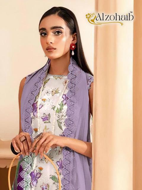 Alzohaib Az 1140 and 1142 Catalog Chiffon Dupatta pakistani suits in lajpat nagar