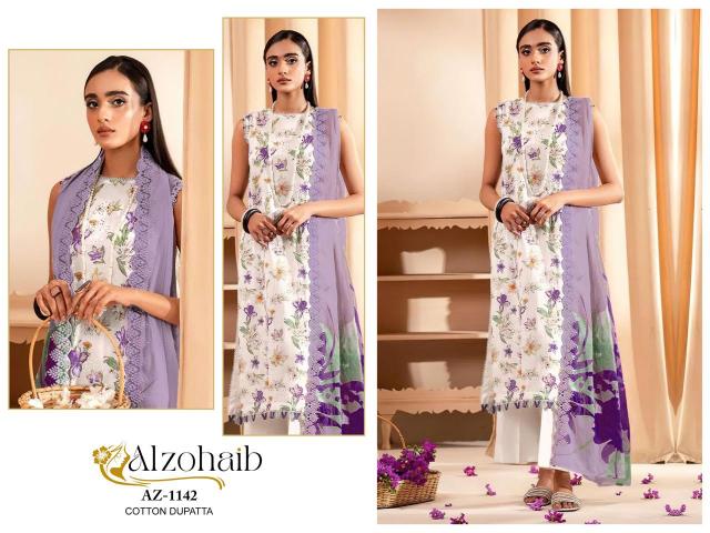 Alzohaib Az 1140 and 1142 Catalog Chiffon Dupatta pakistani suits in lajpat nagar