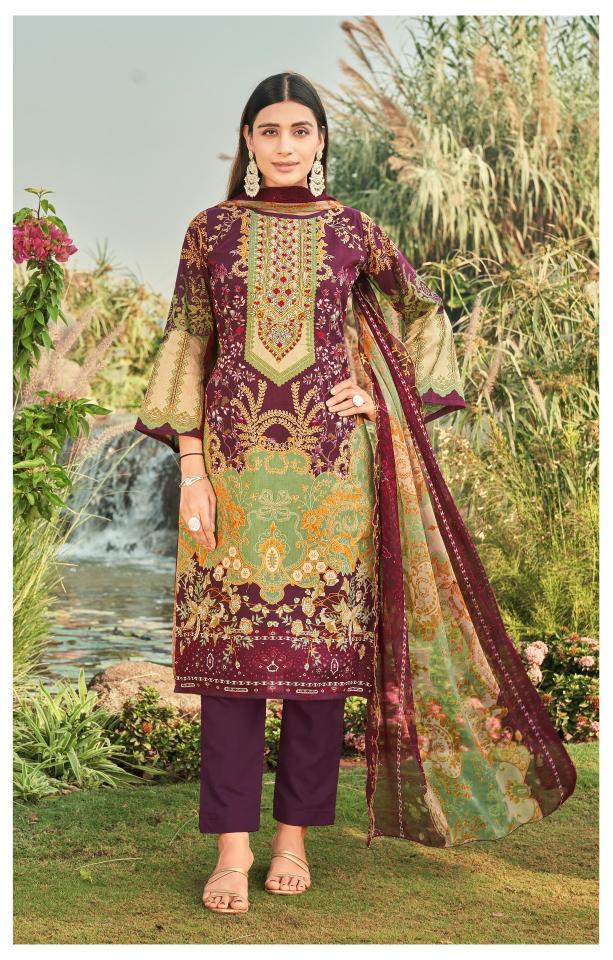 Alzohaib Az 1155 To 1157 Catalog Cotton Dupatta pakistani designer suits wholesale in india