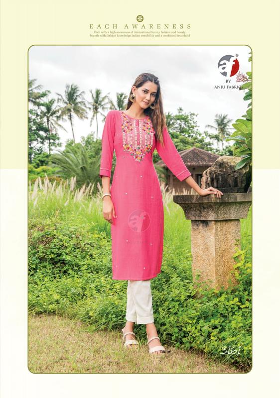 Anju Fabrics Impressive Vol 5 Viscose Rayon Fancy Kurti Wholesale Catalog