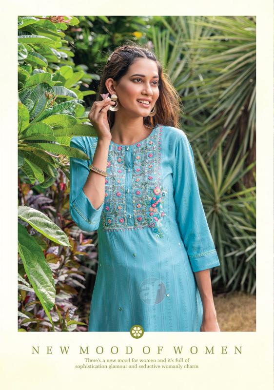 Anju Fabrics Impressive Vol 5 Viscose Rayon Fancy Kurti Wholesale Catalog