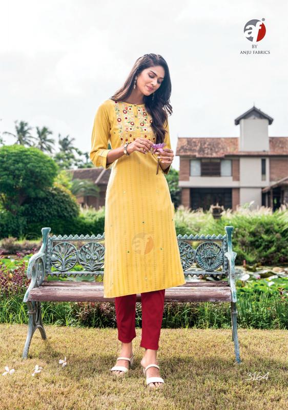 Anju Fabrics Impressive Vol 5 Viscose Rayon Fancy Kurti Wholesale Catalog