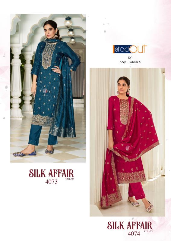 Anju Fabrics Silk Affair Vol 5 Catalog indian kurtis wholesale suppliers