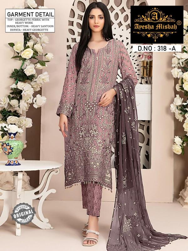 Ayesha Misbah 318 Catalog Georgette pakistani suit ke design