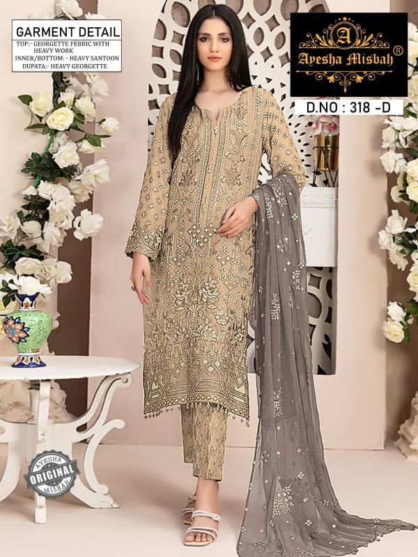 Ayesha Misbah 318 Catalog Georgette pakistani suit ke design