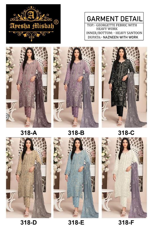 Ayesha Misbah 318 Catalog Georgette pakistani suit ke design